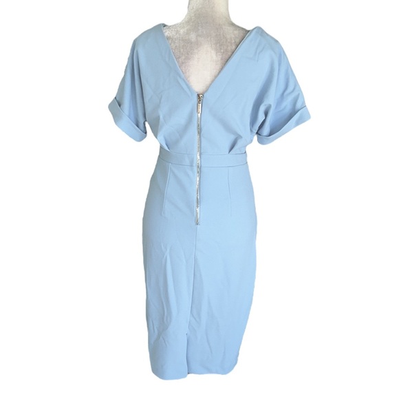NWT Alexia Admor Jacqueline Light Blue Crepe Midi Dress in Halogen Blue - S - Picture 9 of 16